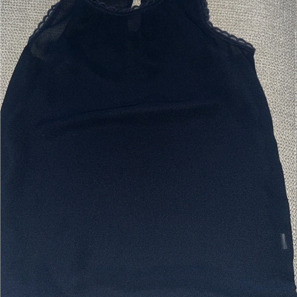 Abercrombie & Fitch navy Scalloped Top